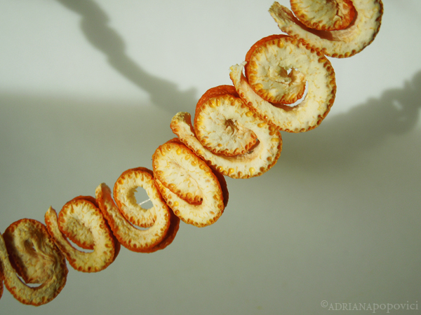 Dried orange spirals